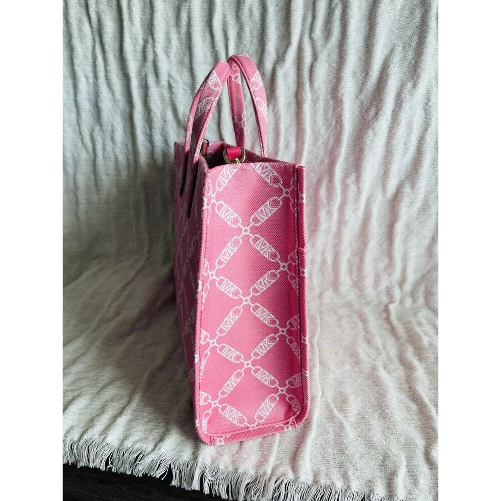 NWT Michael Kors Camilla Rose Gigi Large Logo Chain Jacquard Grab Tote Bag - Picture 9 of 11